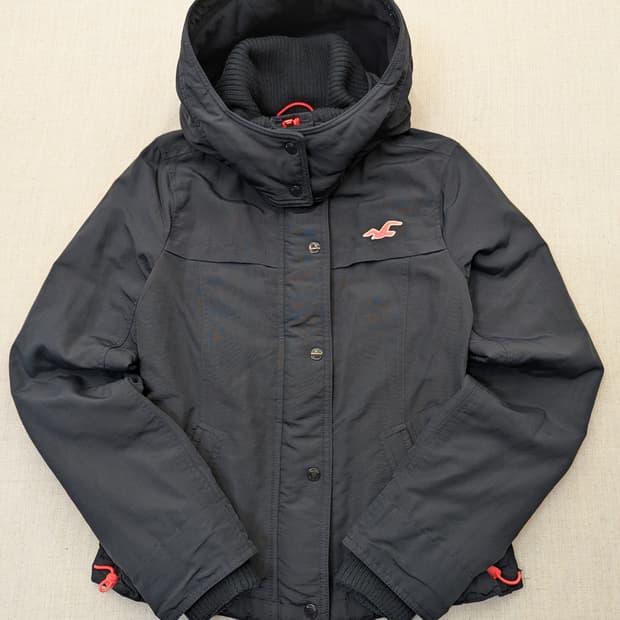 홀리스터 여성 후드 숏 자켓 블랙