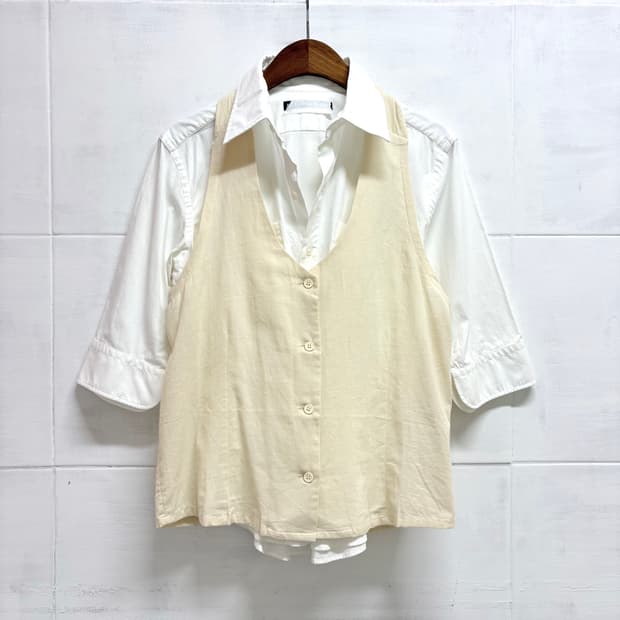 아이보리 제니 홀터넥 페어리 베스트 조끼 JPN