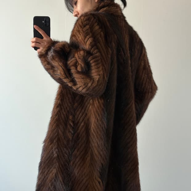 리얼 밍크 퍼코트