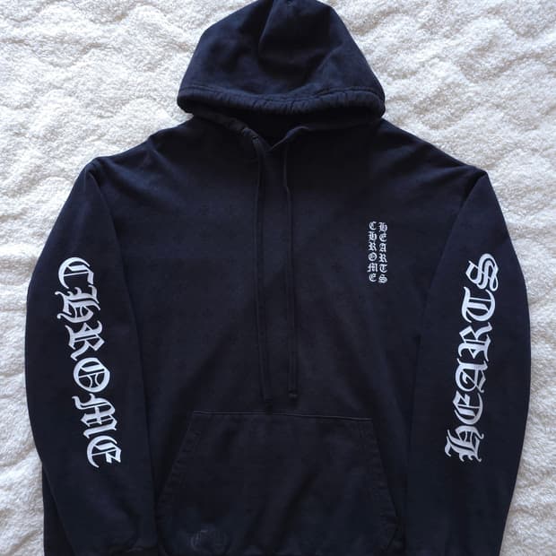 [XXL] 크롬하츠 풀오버 모노그램 홀스슈 후드 블랙