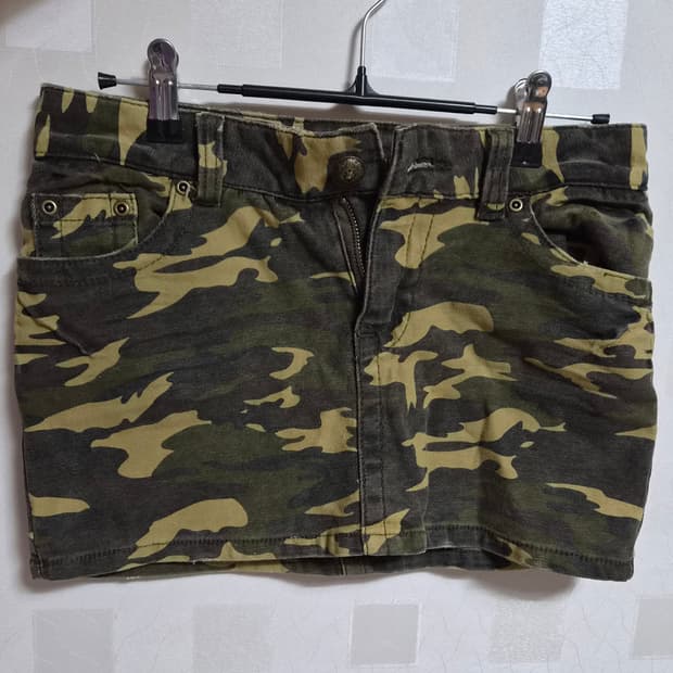 빈티지 카모 미니 스커트