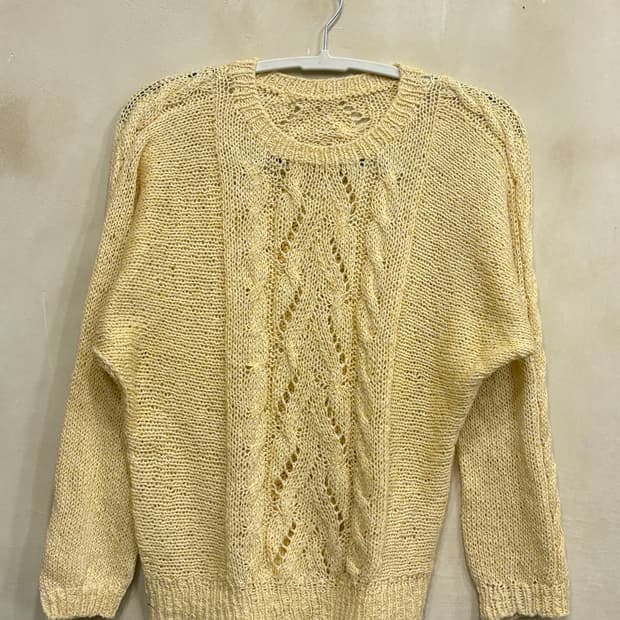 일본빈티지 노란 니트