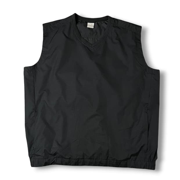 나이키 블랙 나일론 브이넥 웜업 조끼 XL 