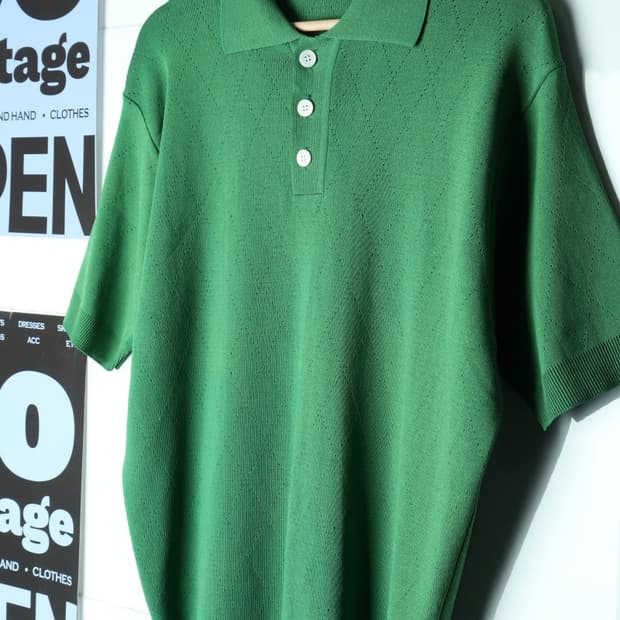 (L-2XL) 아워스코프 반팔 티셔츠 그린 폴리 기능성 박시-H31871