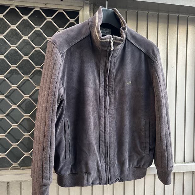Crocodile corduroy knit bomber