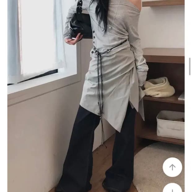 그리니 자일 레이어드 미디 랩 스커트 블랙 판매