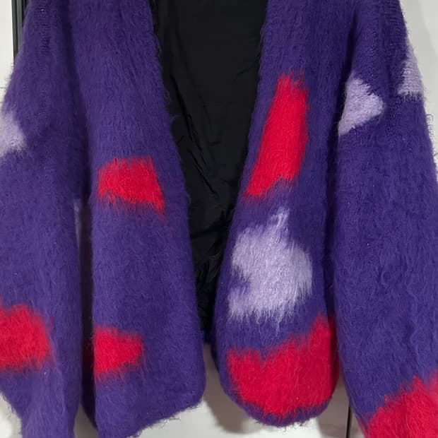 자라 퍼플 패턴 가디건 L