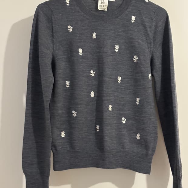 꼼데가르송 플로럴 그레이 니트 