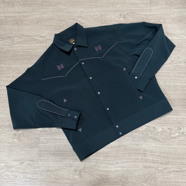 니들스 웨스턴 카우보이 파이핑 자켓 아이비그린