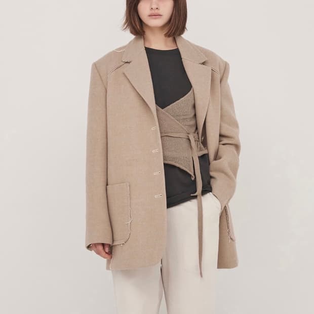 마뗑킴 울 자켓 베이지