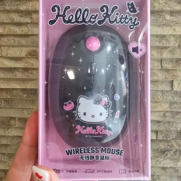 미니소 헬로키티 무선 마우스 블랙 새상품