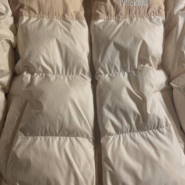노스페이스 숏패딩 아이보리