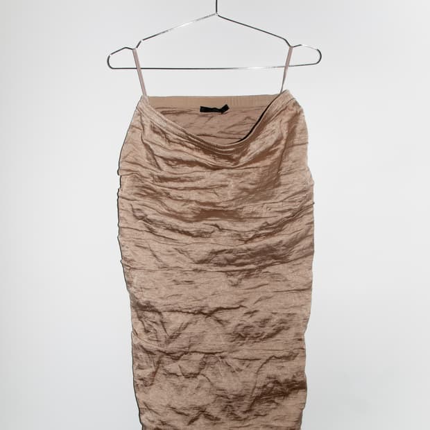 Linen Ruched Drape Skirt