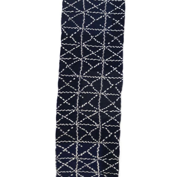 캐피탈 펠티드 울 사시코 해피 스카프 네이비