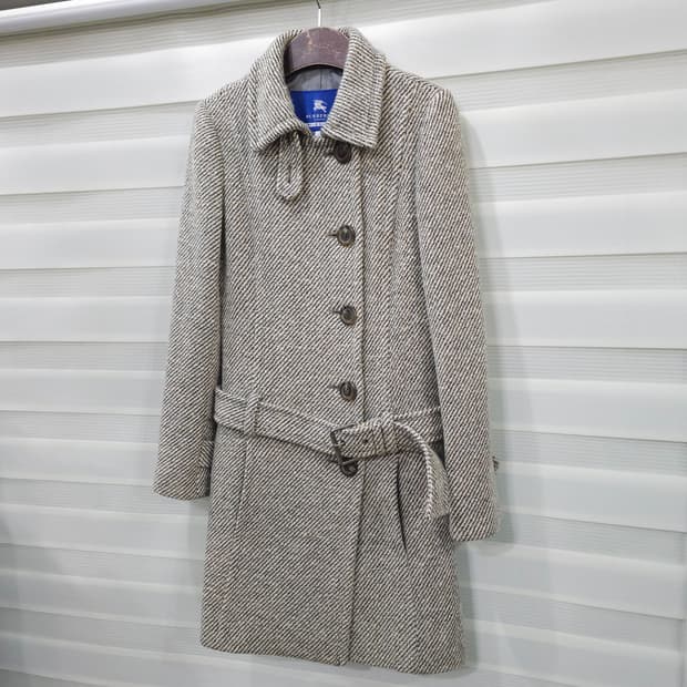 버버리런던 블루라벨 트위드울 코트- 우먼38