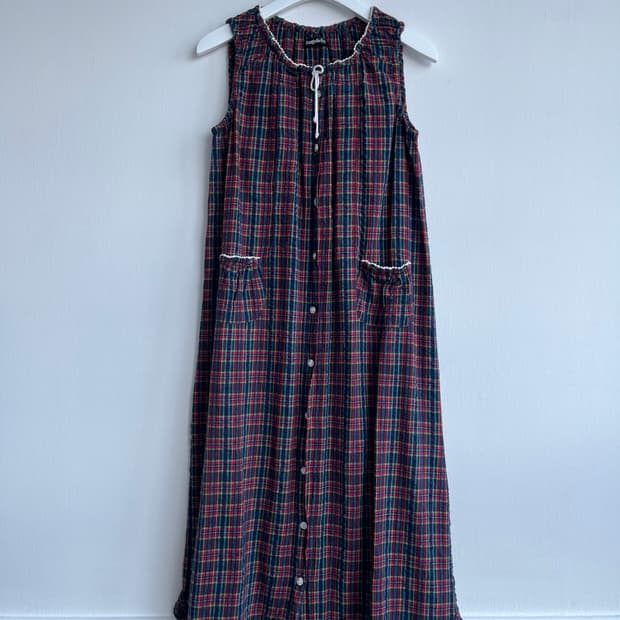 Angeliebe 레드 체크 원피스