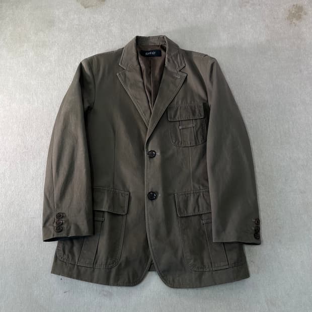 100 구찌 빈티지 포켓 코튼 블레이져 자켓
