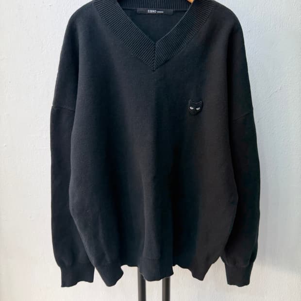 정품) 송지오옴므 지제로 22ss 오버핏 캐시미어 니트 맨투맨 95