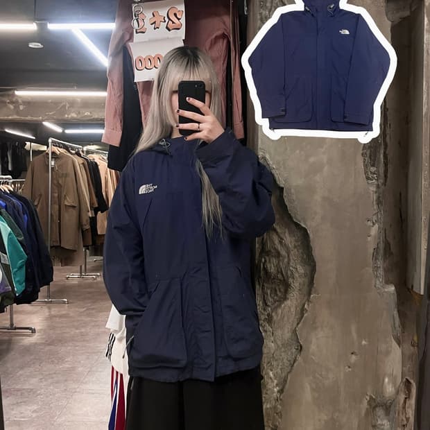 노스페이스 바람막이 점퍼 네이비 95 #csz2935