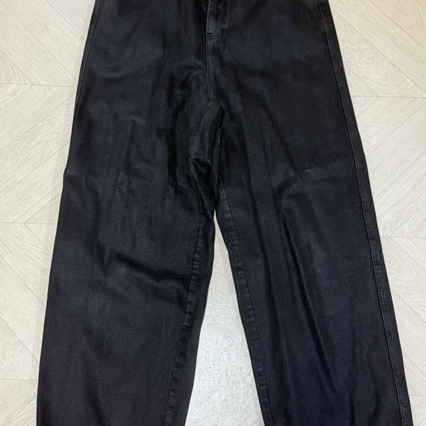 [L] 나이스고스트클럽 빅 와이드 코팅 진 블랙