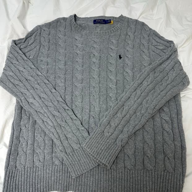 L) 폴로 꽈배기 케이블 니트 팝니다