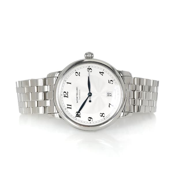몽블랑 스타 레거시 오토매틱 데이트 시계 스틸워치 128687