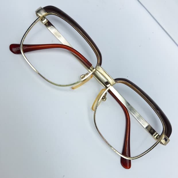 90s 일본 빈티지 FK-82 브로우라인 하금테 안경테 52mm/레트로 