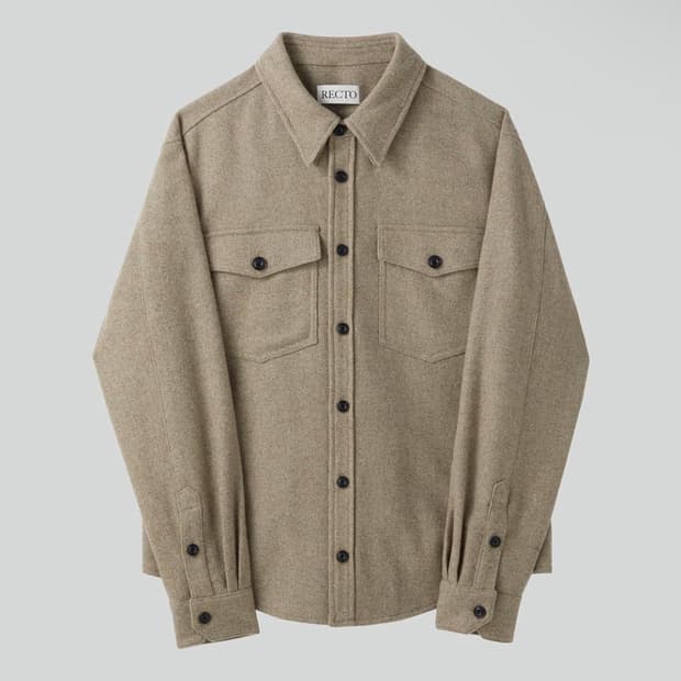 새제품) 렉토 포켓 오피스 셔츠 자켓 라이트카키 카키베이지 M