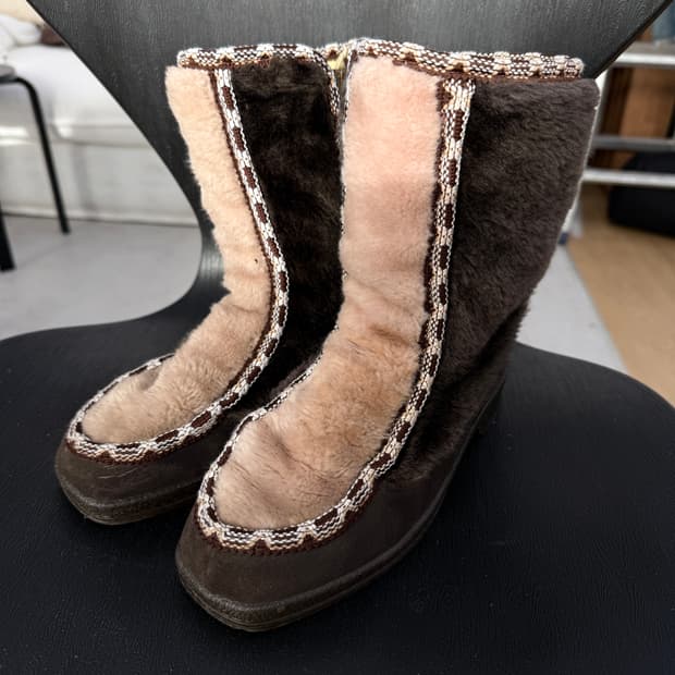 vintage fur boots