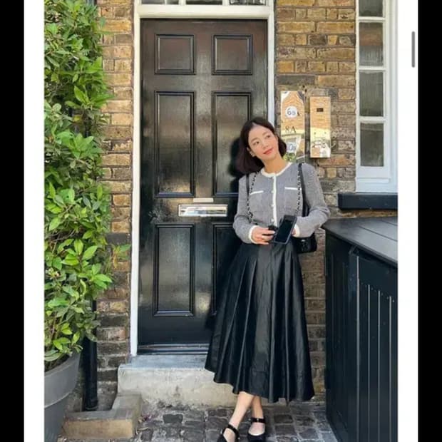 온앤온 diagonal striped cardigan black