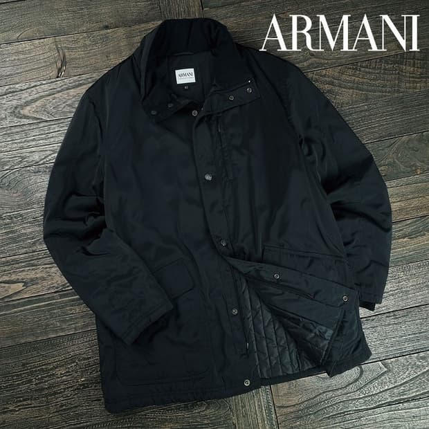 [아르마니] 폴리 쉘 바람막이 코트 블랙 P01530