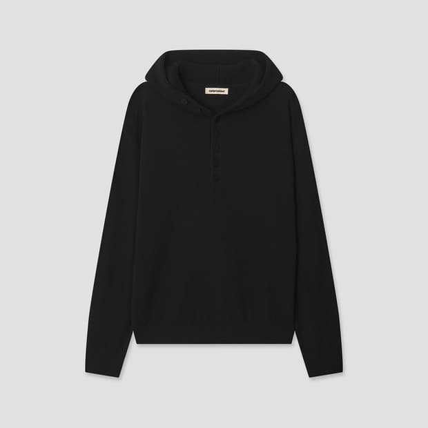 구매) colorcolour button hoodie (black) M