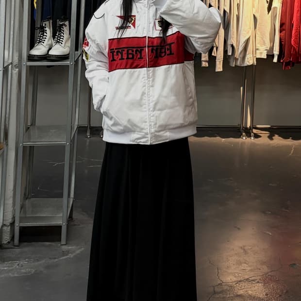 페라리 F1 빈티지 화이트레드 레이싱자켓 A3794