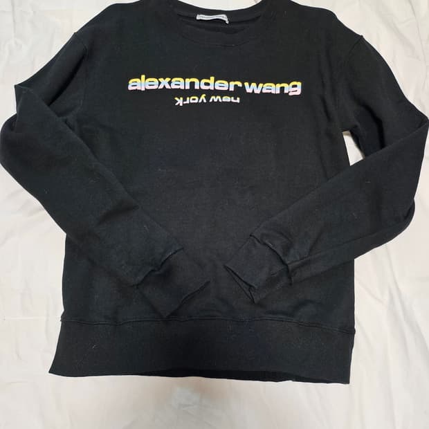 알렉산더 왕 로고 맨투맨 블랙 L