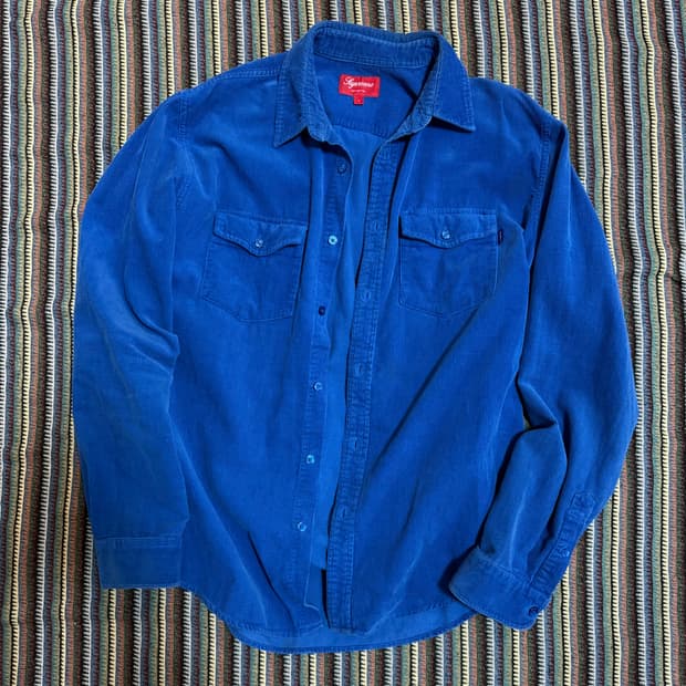 슈프림 코듀로이 블루 셔츠