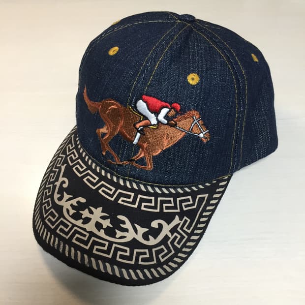 데님 말 자수 볼캡