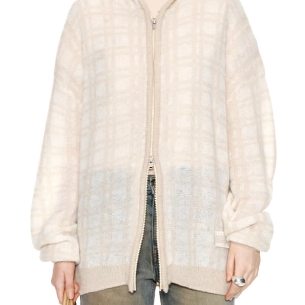 마뗑킴 체크후드가디건