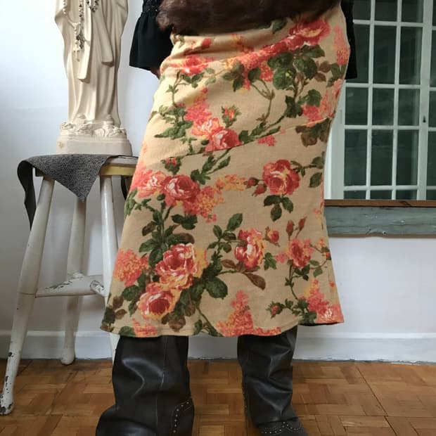 vintage flower pattern skirt