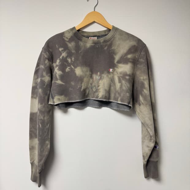 챔피온 빈티지 리버스위브 리메이크 리폼 타이다이 나염 크롭 기모 맨투맨