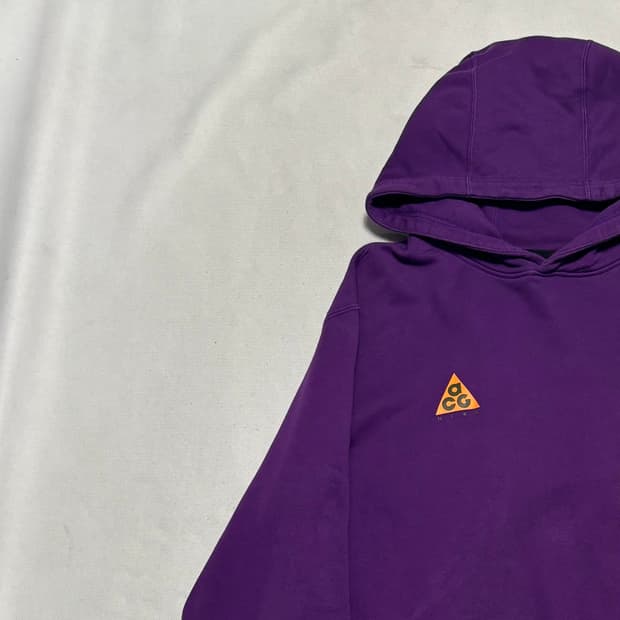 XL 나이키 acg 로고 퍼플 후드티