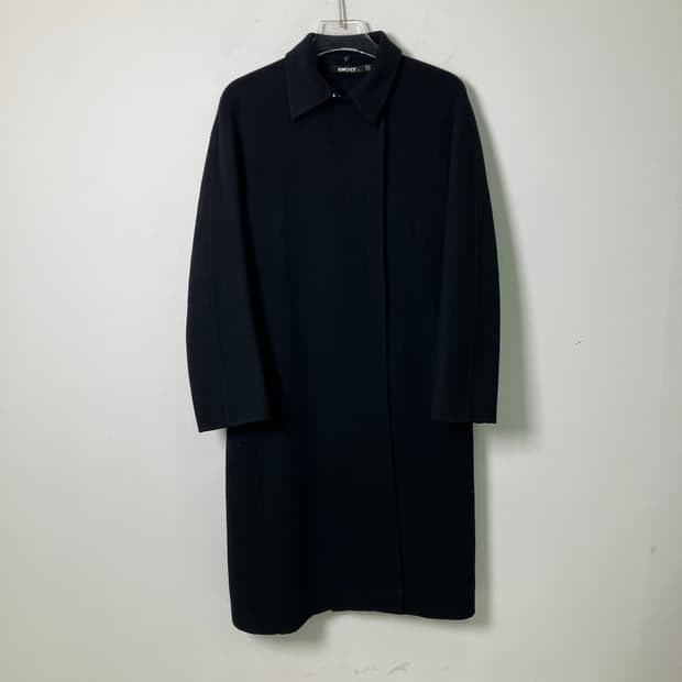 DKNY 디케이엔와이 블랙 울 앙고라 롱코트 S