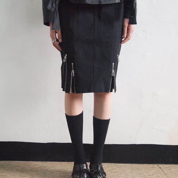 알렉산더왕 멀티지퍼 펜슬핏 스커트