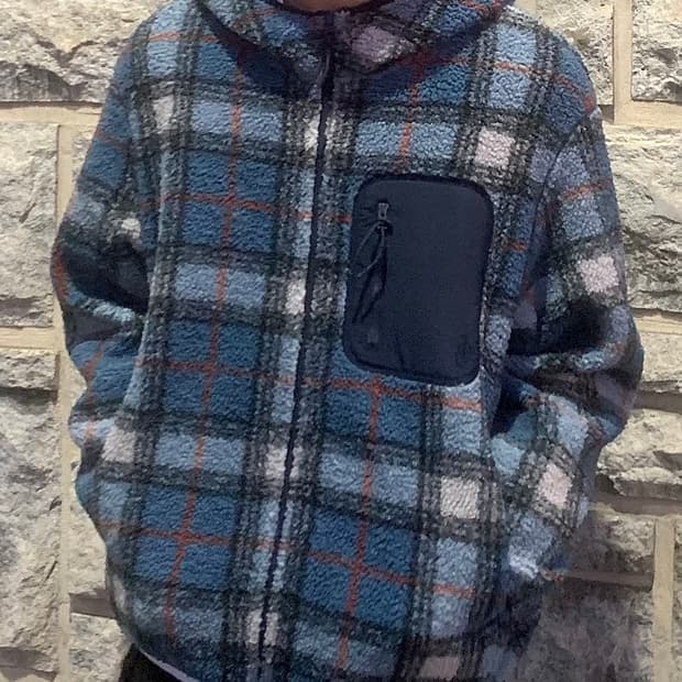 jw앤더슨 x 유니클로 타탄체크 후리스 (blue)