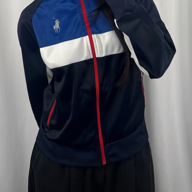 폴로 네이비 배색 트랙 자켓