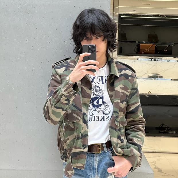Saint Laurent 생로랑 카모 에비에이터 자켓 