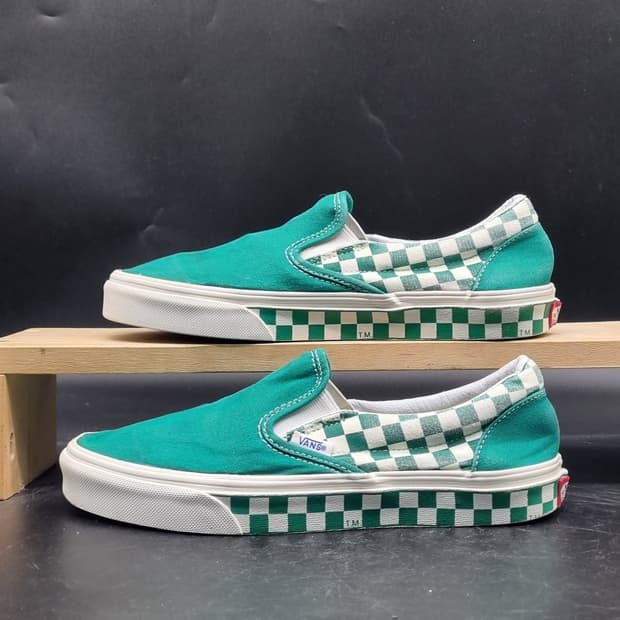 반스 체커보드 그린 슬립온245