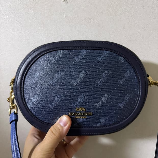코치 홀스 앤 캐리지 카메라백 블루