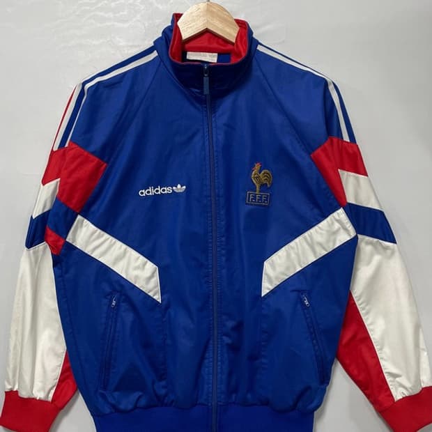 아디다스 프랑스 90's 올드스쿨 배색 트랙탑 져지
