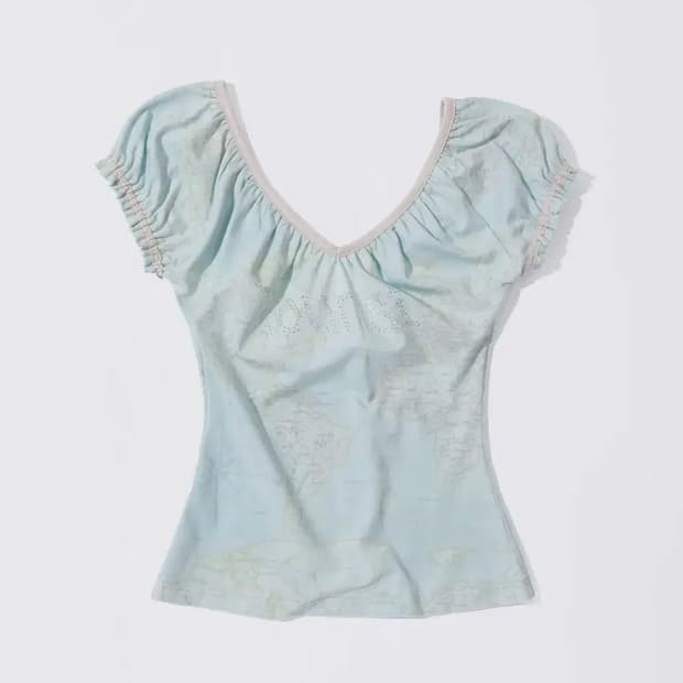 (구해요) 스컬프터 스쿱 백 티 베이비 블루 scoop back