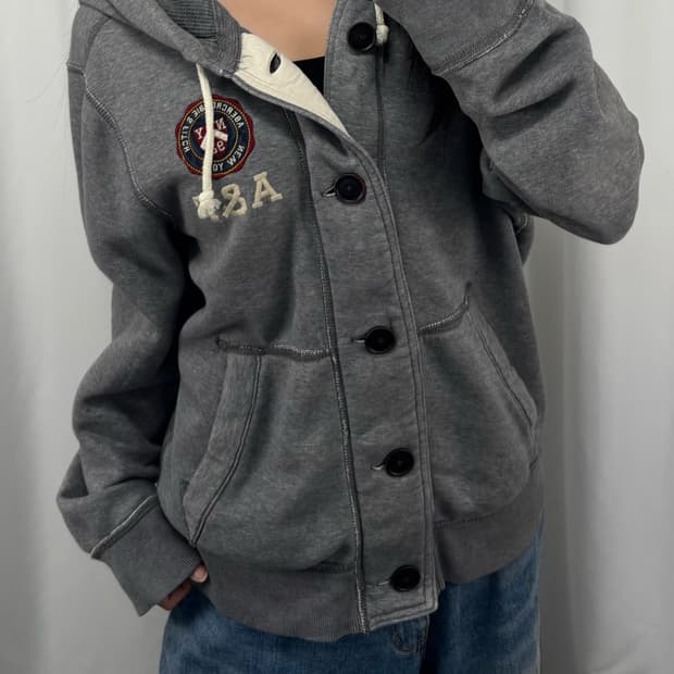 아베크롬비 그레이 후드 자켓